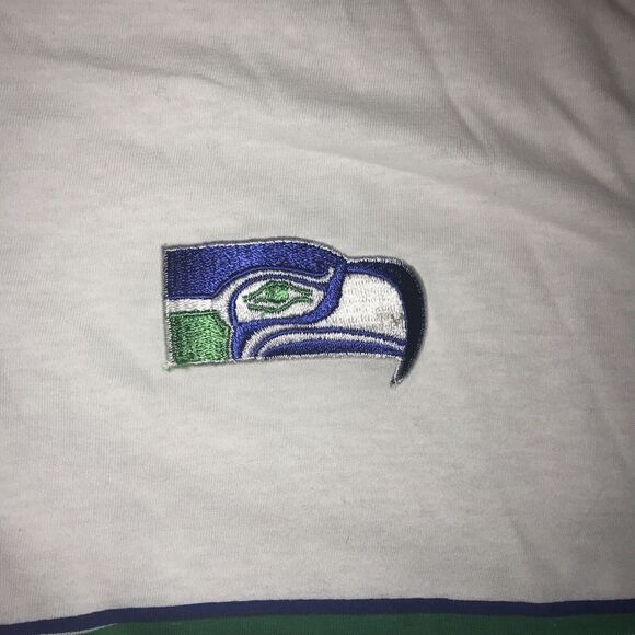 Vtg SEATTLE SEAHAWKS Shirt Polo SOFT Cotton NFL Logo All Out Fan 90s Mens XL - Picture 4 of 5